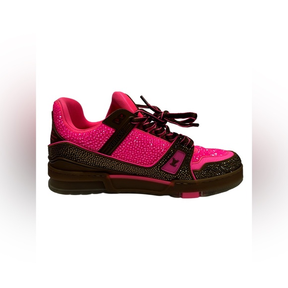 Louis Vuitton Crystal Men’s LV Trainer Sneakers Size-8 US - Picture 4 of 5